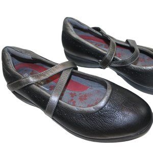 Aravon New Balance Black Mary Jane Flats Comfort Leather Shoes Womens Size 9.5 B